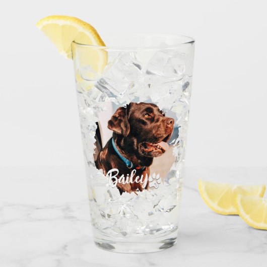 Einfache moderne Coole Typografie Name und Foto de Glas (Vorderseite Ice)