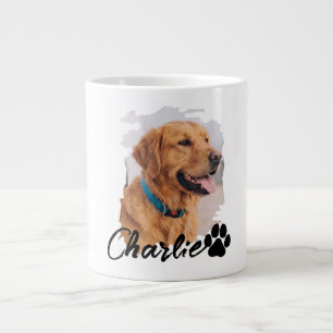 Einfache moderne coole Typografie Name und Foto de Jumbo-Tasse