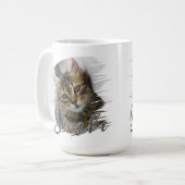 Einfache moderne Coole Typografie Name und Foto de Kaffeetasse (Vorderseite Links)