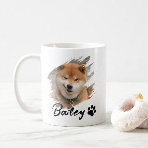 Einfache moderne coole Typografie Name und Foto de Kaffeetasse