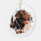 Einfache moderne Coole Typografie Name und Foto de Keramik Ornament (Links)