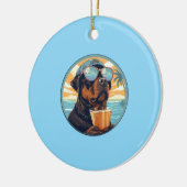 Einfache moderne Coole Typografie Name und Foto de Keramik Ornament (Links)