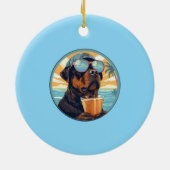 Einfache moderne Coole Typografie Name und Foto de Keramik Ornament (Hinten)