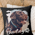 Einfache moderne Coole Typografie Name und Foto de Kissen<br><div class="desc">Dieses einfache und moderne Design besteht aus einer modernen,  einfachen,  spielerischen Schrift-Typografie. Fügen Sie ein benutzerdefiniertes Foto für Begleiter hinzu.</div>