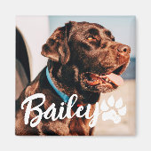 Einfache moderne Coole Typografie Name und Foto de Magnet (Vorne)