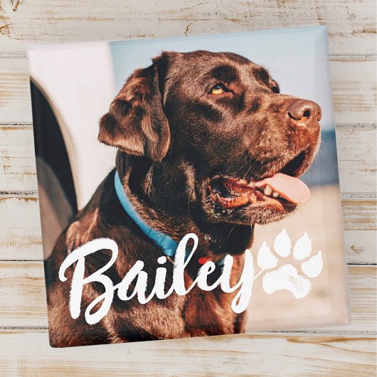 Einfache moderne Coole Typografie Name und Foto de Magnet