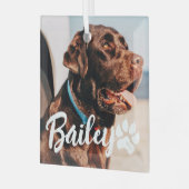 Einfache moderne Coole Typografie Name und Foto de Ornament Aus Glas (Vorderseite links)