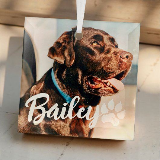 Einfache moderne Coole Typografie Name und Foto de Ornament Aus Glas