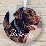 Einfache moderne Coole Typografie Name und Foto de Ornament Aus Metall<br><div class="desc">Dieses einfache und moderne Design besteht aus einer modernen,  einfachen,  spielerischen Schrift-Typografie. Fügen Sie ein benutzerdefiniertes Foto für Begleiter hinzu.</div>