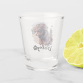 Einfache moderne Coole Typografie Name und Foto de Schnapsglas (Rückseite)