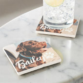 Einfache moderne Coole Typografie Name und Foto de Steinuntersetzer