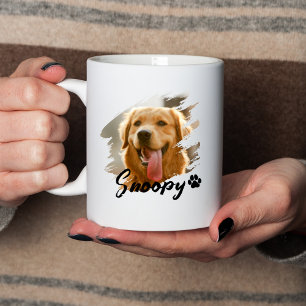 Einfache moderne coole Typografie Name und Foto de Tasse