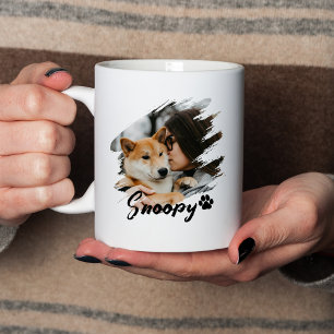 Einfache moderne coole Typografie Name und Foto de Tasse