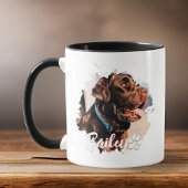 Einfache moderne Coole Typografie Name und Foto de Tasse