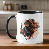 Einfache moderne Coole Typografie Name und Foto de Tasse