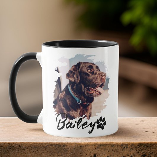 Einfache moderne Coole Typografie Name und Foto de Tasse