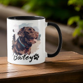 Einfache moderne Coole Typografie Name und Foto de Tasse