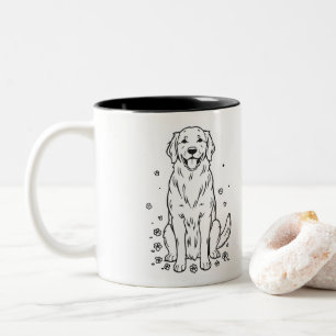 Einfache moderne coole Typografie Name und Foto de Zweifarbige Tasse