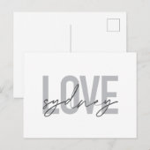 Einfache, moderne, coole, urbane Design Liebe Sydn Postkarte (Vorne/Hinten)