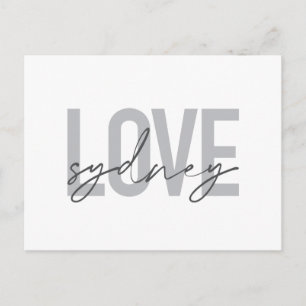 Einfache, moderne, coole, urbane Design Liebe Sydn Postkarte