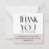 Einfache moderne Creme Beige Business Vielen Dank Mitteilungskarte (Vorderseite)