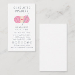 Einfache, moderne Crochet Handmade Crocheting Visitenkarte