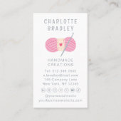 Einfache, moderne Crochet Handmade Crocheting Visitenkarte (Vorderseite)