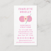 Einfache, moderne Crochet Handmade Crocheting Visitenkarte (Vorderseite)