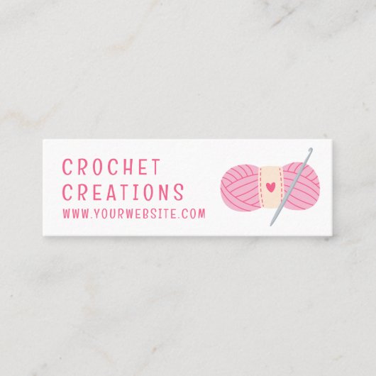 Einfache moderne Crochet QR Code Croching Mini Visitenkarte (Vorderseite)