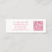 Einfache moderne Crochet QR Code Croching Mini Visitenkarte (Rückseite)