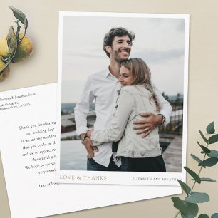 Einfache moderne Custom Foto Gold Hochzeit Vielen  Postkarte