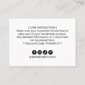 Einfache moderne Danksagung Firmenlogo Visitenkarte (Rückseite)