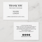 Einfache moderne Danksagung Firmenlogo Visitenkarte (Vorne/Hinten)