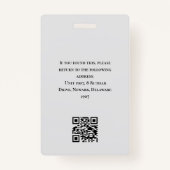 Einfache moderne Deep Blue Business Mitarbeiter Ba Ausweis (Rückseite)