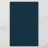 Einfache moderne Deep Blue Gold Hochzeitsmenü (Rückseite)