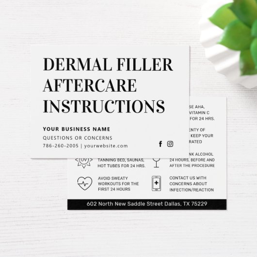 Einfache moderne, dermale Aftercare-Ratenkarte (Schreibtisch)