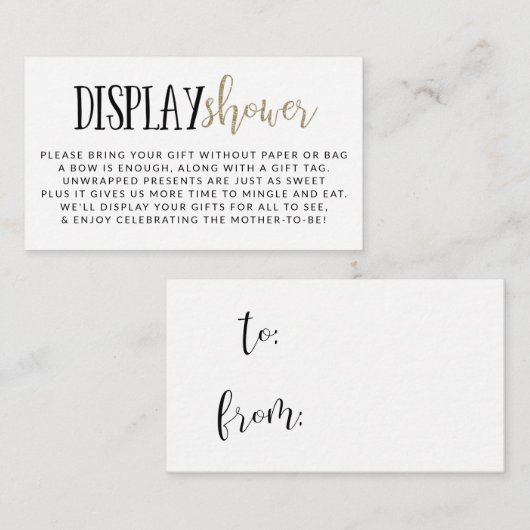 Einfache moderne Display Baby Duschenschließkarte Begleitkarte (Vorne/Hinten)