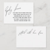 Einfache moderne Display Dusche Bridal Geschenkkar Begleitkarte (Vorne/Hinten)