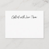 Einfache moderne Display Dusche Bridal Geschenkkar Begleitkarte (Rückseite)