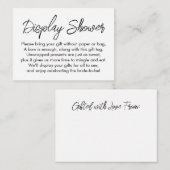 Einfache moderne Display Dusche Bridal Geschenkkar Begleitkarte (Vorne/Hinten)