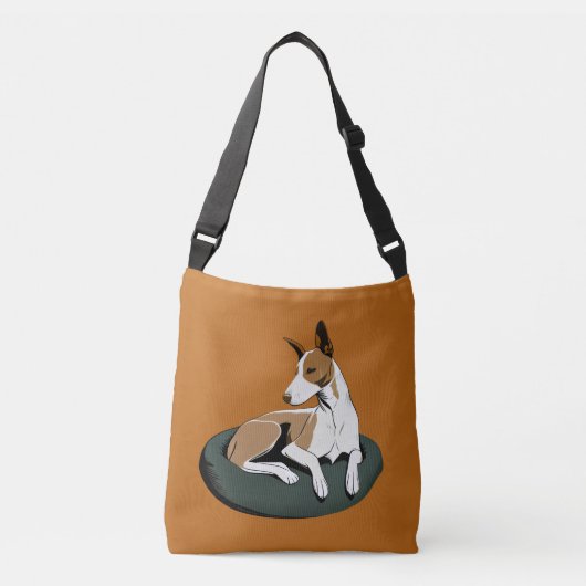 Einfache moderne Dog Art Trendy Tragetaschen Mit Langen Trägern (Vorderseite)