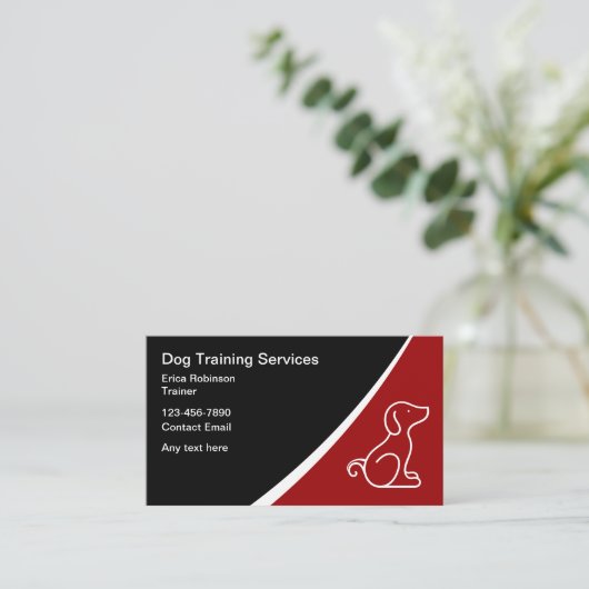 Einfache moderne Dog Trainer Canine Instructor Visitenkarte (Stehend Vorderseite)