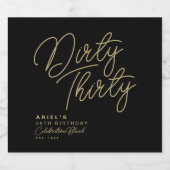 Einfache moderne dreissig Personalisierte Funkeln Schaumweinetikett (Einzelnes Label)