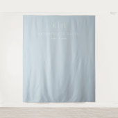 Einfache moderne, dunkelblaue Monogramm-Hochzeitsk Wandteppich (Vorderseite)