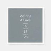 Einfache moderne dunkelgraue Typografie Napkins Serviette (Vorderseite)