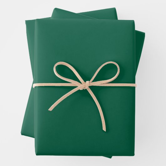 EINFACHE MODERNE DUNKELGRÜNE HOCHZEITS- GESCHENKPAPIER SET (Beispiel)