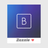 Einfache moderne dunkle blaue Ombre Gradient & Mon Aufkleber (Blatt)