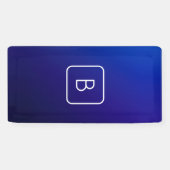 Einfache moderne dunkle blaue Ombre Gradient & Mon Banner (Horizontal)