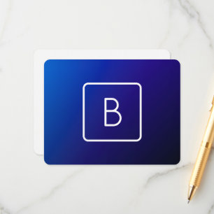 Einfache moderne dunkle blaue Ombre Gradient & Mon Begleitkarte