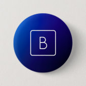 Einfache moderne dunkle blaue Ombre Gradient & Mon Button (Vorderseite)